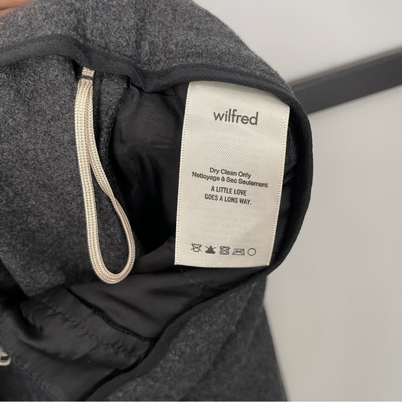 [0] Aritzia Wilfred Dark Grey Wool Knit Structured Trousers with Silver Zippers - Picture 14 of 14